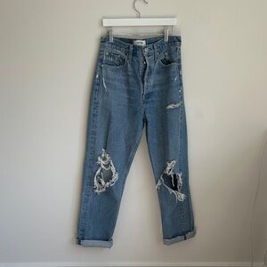 Agolde Light Blue Distressed Boyfriend Jeans